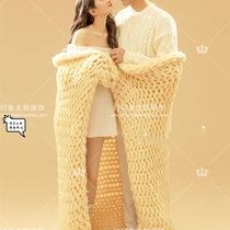 韩版新款孕妇拍照服装居家情侣影楼摄影服饰白色针织毛衣粗线毯子