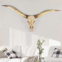 鹿饰头牛头羊头动物头骨创意居壁挂特色墙壁软装装家饰工饰艺品