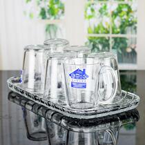 波匠杯子家用钢化玻璃杯客厅套装耐热水杯夏季泡茶杯带把精致茶杯