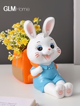 创意可爱兔子笔筒摆件办公室桌面多功能收纳盒装饰品儿童生日礼物