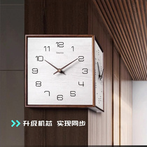 免打孔拐角挂墙客厅双面挂钟2023年新款大气钟表转角时钟挂表