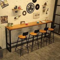 闲厅高脚凳吧台桌椅家用实木便利店1米商用办公室长条桌超市3米