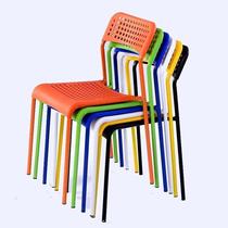 现代简约休闲椅靠背团体活动桌椅彩色靠背椅团体辅导室专用椅子