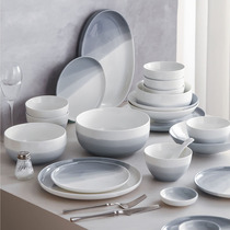 DUOXIKA复古简约高级感餐具套装碗碟套装家用中式轻奢陶瓷碗盘