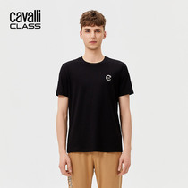 Cavalli Class卡沃利男装夏季男女同款全棉短袖纯色T恤男圆领上衣