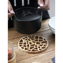 餐桌汤碗垫砂锅圆形耐高温餐厅镂空隔热烫中式垫家用垫防竹质厨房