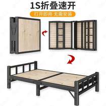 出租屋简易床铁床折叠床双人1米5单人床90公分的儿童床单单人小硬