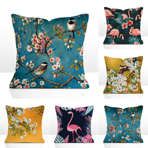 网红Plum Blossom Cushion Flamingo Birds Cherry Pillow for Ho