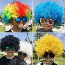 儿童炸街帽子彩色爆炸头假发幼儿园装扮婚庆搞笑小丑表演道具发套