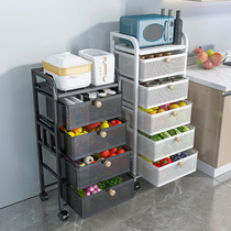 厨房菜篮子置物架家用落地多层移动放水果蔬菜收纳筐多功能小推车