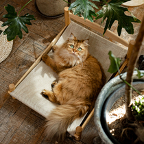 掬涵猫床宠物床白柚木实木室内四季通用支架猫椅不占地猫窝可拆洗