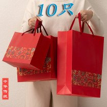中国风礼品袋红色新年回礼袋超大号结婚手提袋糖果礼盒烟酒包装袋