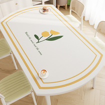 折叠椭圆形餐桌垫可定制桌布防水防油防烫免洗pvc弧形茶几台面垫