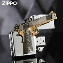 zippo正版打火机 牛仔黑冰镜面柯尔特重型防风旗舰店送男朋友礼物