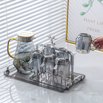 创意茶杯架轻奢玻璃水杯沥水架家用客厅水杯架倒挂杯子架收纳托盘