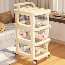 小推车零食置物架婴儿用品收纳柜多层抽屉式玩具架子客厅可移动