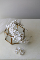 陶瓷花卉白色花朵繁密新娘发箍造型欧式韩式高档淡水珍珠头饰配饰