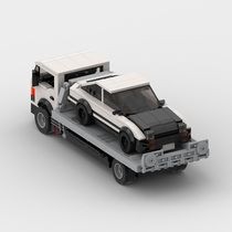 MOC-94074汽车积木适用乐高救援平板拖车小颗粒拼装模型玩具男孩