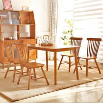 全实木餐桌樱桃木色吃饭桌家用小户型桌椅组合简约原木餐厅桌椅