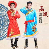 蒙古舞蹈演出服男士成人藏族少数民族摔跤舞蒙古长袍蒙族表演服装