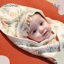 考拉蒂尔 新生儿纯棉抱被春秋款婴儿包被宝宝防惊吓襁褓被盖毯