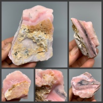 粉色蛋白石（粉澳宝） 矿物晶体矿石标本原石奇石摆件 教学标本