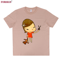 奈良美智短袖T恤女孩小熊日系卡通动漫男女涂鸦休闲流行青少年