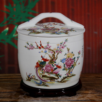 景德镇新款提盖陶瓷米缸米桶10斤20斤30斤装油缸面粉缸厨房储物罐