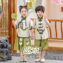小学生中式汉服儿童夏季男生六一演出服中国风兄妹女宝古装表演服