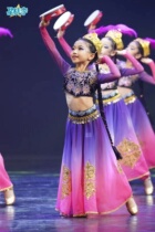2022新品新疆舞蹈服维族大摆裙民族风舞台演出服儿童表演服饰舞蹈
