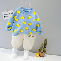 宝宝春装套装2021新款0-3岁男童女童洋气婴儿衣服春秋两件套