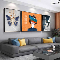 北欧客厅装饰画现代简约轻奢沙发背景墙高档大气壁画晶瓷三联挂画