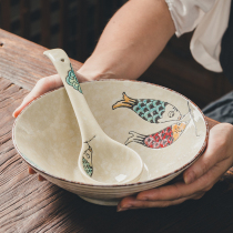 大号9英寸斗笠碗牛肉拉面碗商用日式餐具创意汤碗个性家用陶瓷碗