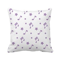 白紫大星星音乐音符方形抱枕靠枕沙发靠垫双面含芯礼物