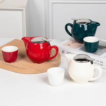 陶瓷壶单壶日式花茶壶带过滤耐高温ins美浓烧陶瓷和风泡茶壶无铅