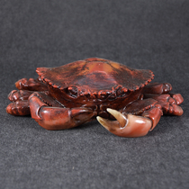做旧仿玉石工艺品礼品螃蟹动物摆件仿寿山石原石雕刻摆件家居