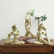 瑜伽人物摆件送朋友新人创意实用家居桌面客厅卧室瑜伽馆开业礼品