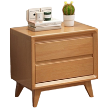 橡木榉木橡胶木床全实木头柜简约现代