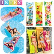 INTEX水上充气浮床 沙滩气垫荧光黄透明马尔代夫日光浴躺椅水床垫