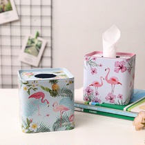 卷纸筒铁盒桶纸巾盒客厅卫生卷筒纸盒欧式桌面家用可爱圆形抽纸盒