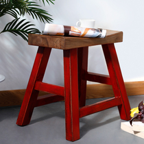 老榆木餐桌凳家用高换鞋凳北欧实木餐凳复古做旧板凳时尚凳子创意