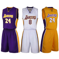 珍藏经典版湖人队科比24号8号球衣套装篮球服成人儿童黄色紫白男