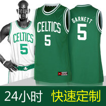 凯尔特人套装篮球服5号加内特11欧文成人儿童绿色白球衣男女定制