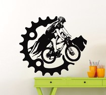 山地车墙贴纸运动自行车乙烯贴花家里车库室内装饰可移动艺术壁画