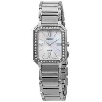 精工SEIKO手表流行女不锈钢镶嵌钻女不锈钢白色表盘手表SE-SUP427
