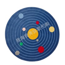 宜家国内代购 艾顿斯帕 地毯宇宙空间圆形/蓝色133厘米儿童游戏垫