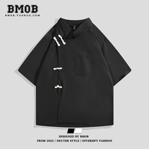 BMOB夏季男女衬衫流行复古中国风薄款新中式休闲盘扣个性唐装衬衣