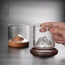 中国风观山杯彩色千里江山水杯个性国潮玻璃杯子小号茶杯家用茶具