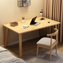 小桌子简易出租屋电脑桌台式家用书桌工作台女生卧室实木腿写字桌