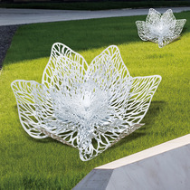 户外不锈钢玫瑰花 公园庭院落地镂空抽象景观摆件装饰品 可定制